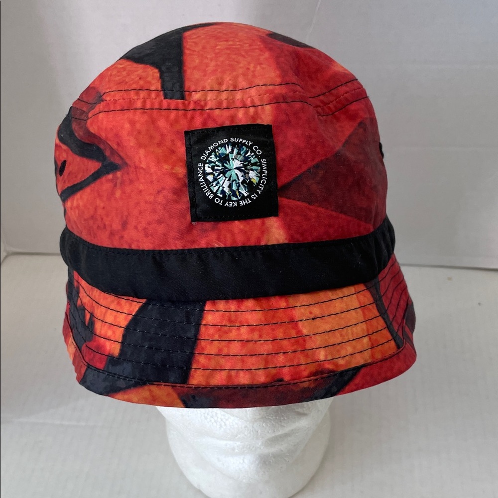 Diamond Supply Co. Red and Black Patterned Bucket Hat